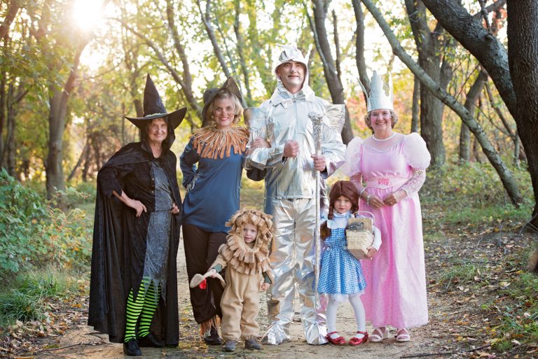 Family in costumes